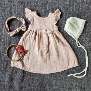 Jamie Kay Lot | Dress, Bonnet, Bows | 0 to 3 Month